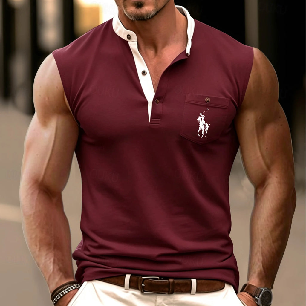Men's Tank Top Henley Shirt Vest Top