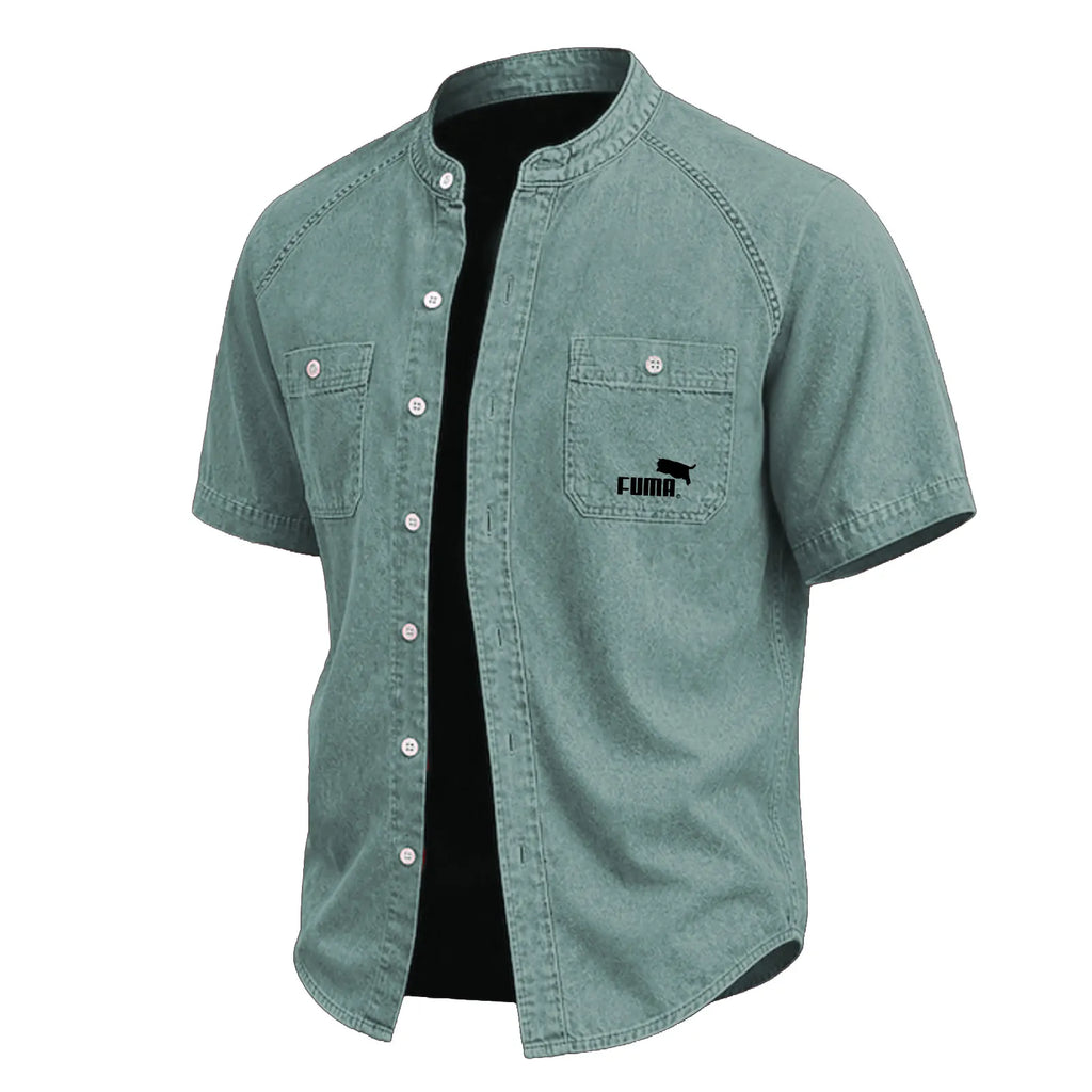 SoftFadeTM Men Shirt Casual Shirt Button Up Shirt Cotton Acid Wash Shirt