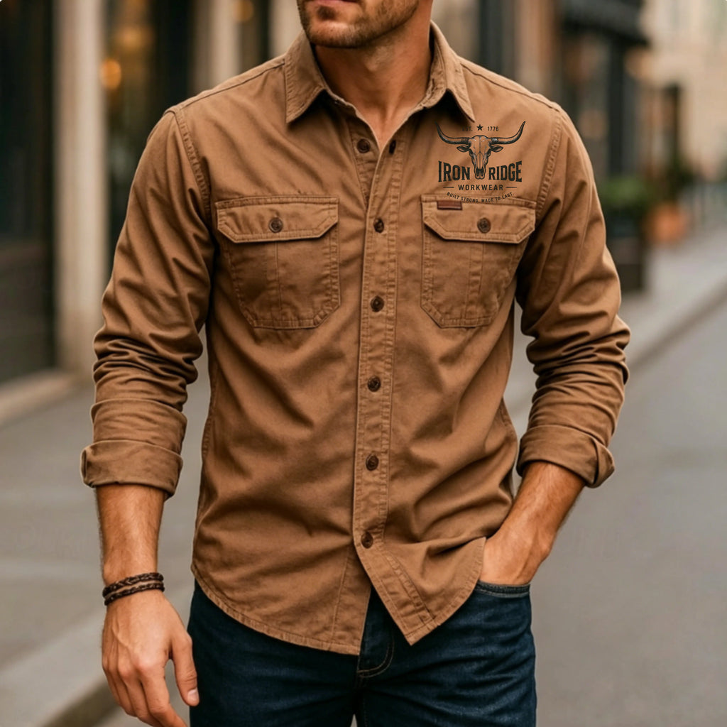 Men's Casual Shirt Work Shirt Button Up Shirt   Long Sleeve Solid