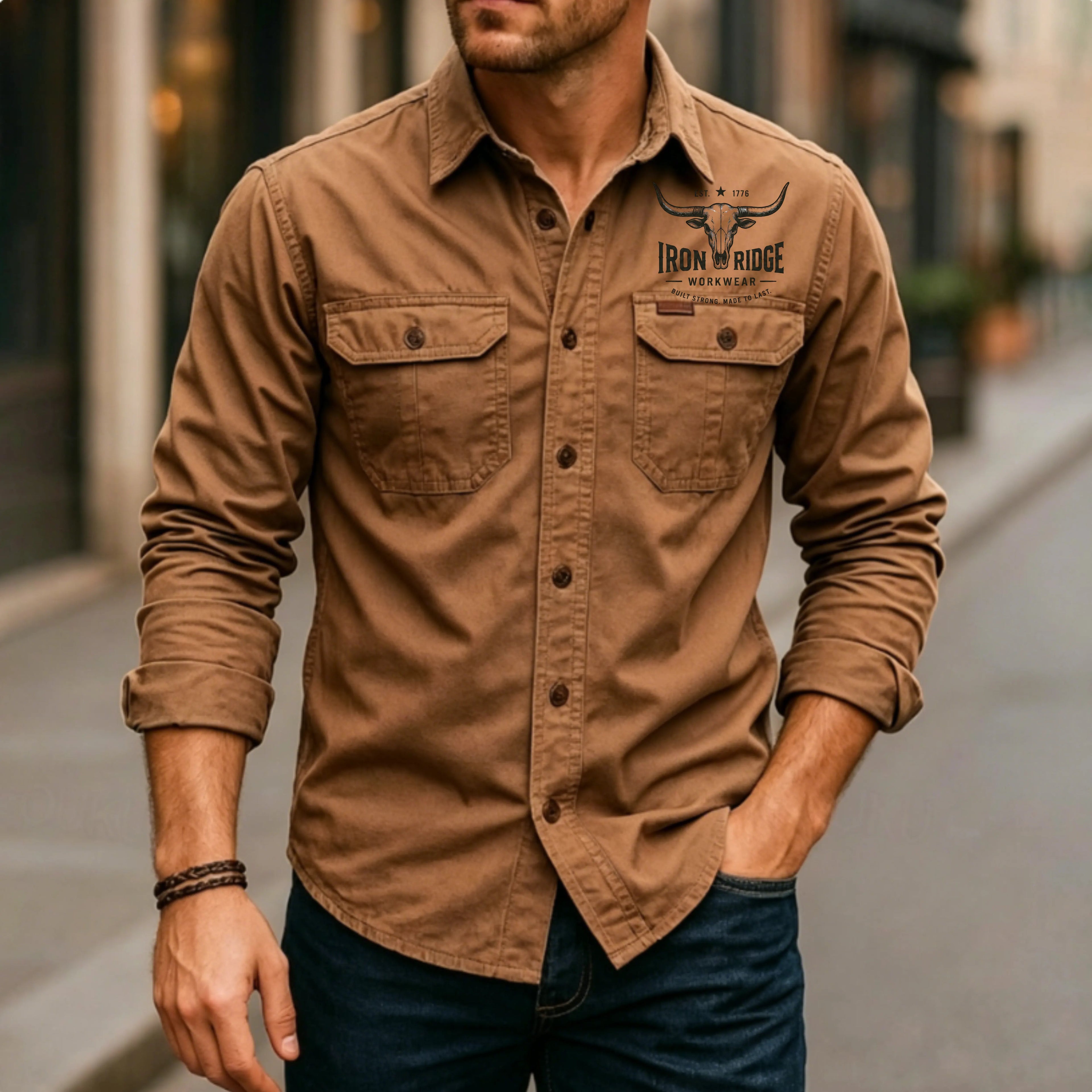 Men's Casual Shirt Work Shirt Button Up Shirt   Long Sleeve Solid