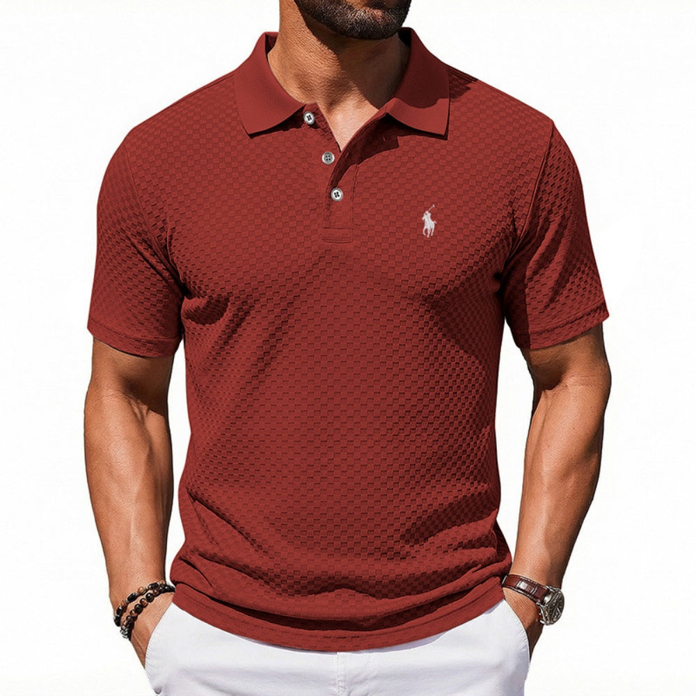 Men's Textured Fashion Polo Shirt