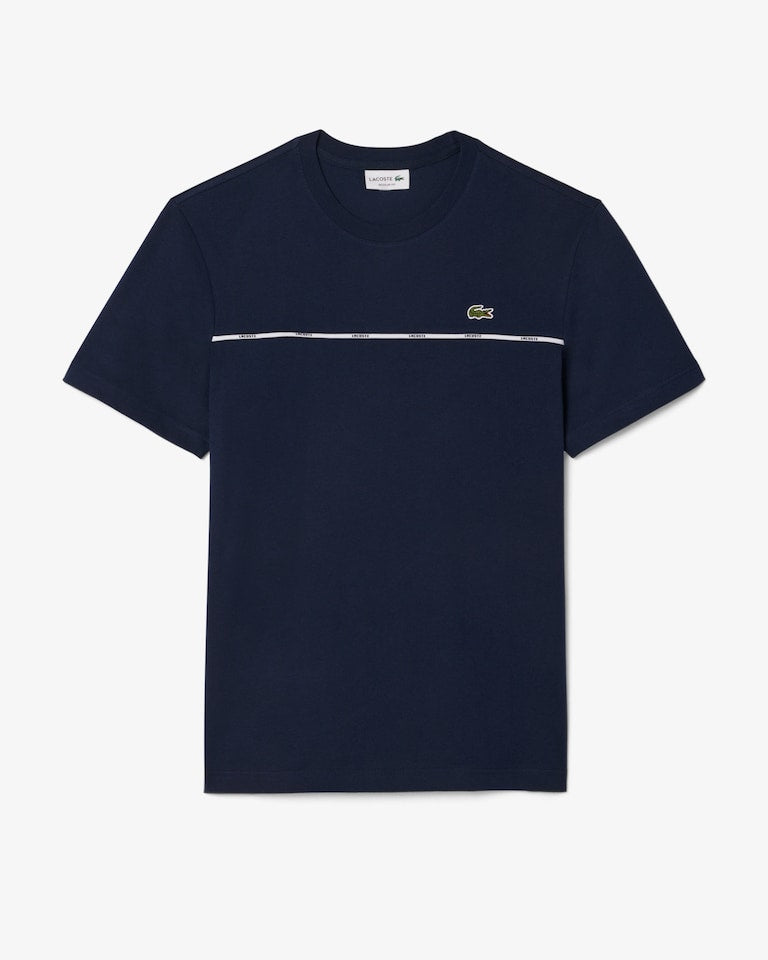 Lacoste Men's Logo Trim Cotton Jersey Tee - Navy Blue TH9842-51-166