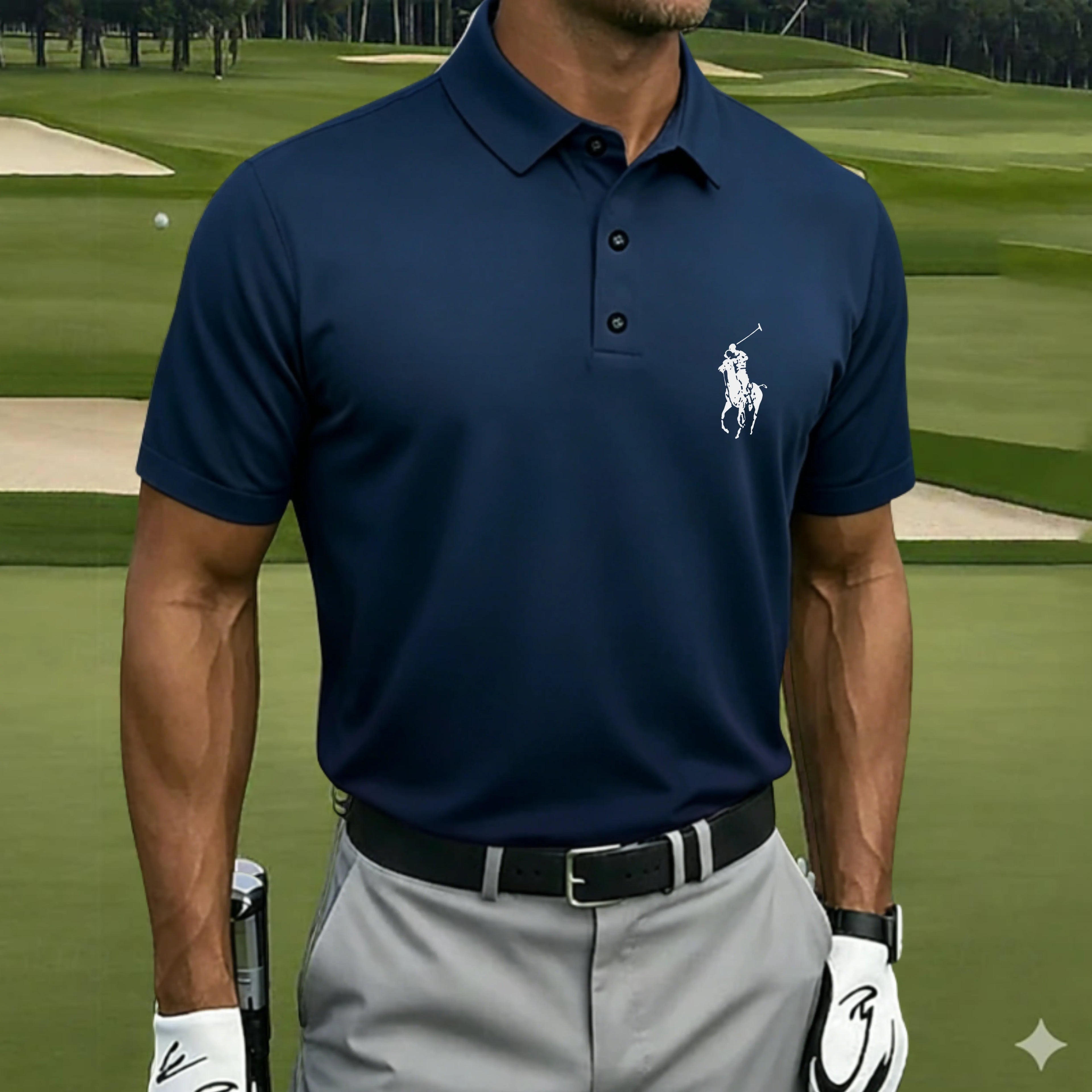 Men's Gradient Golf Sports Polo Shirts Short Sleeve Polo Shirts Collared