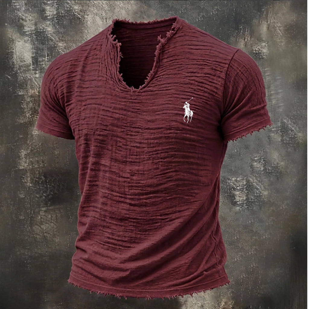 Men's T Shirt 100% Cotton T-Shirt Short Sleeve V Neck
