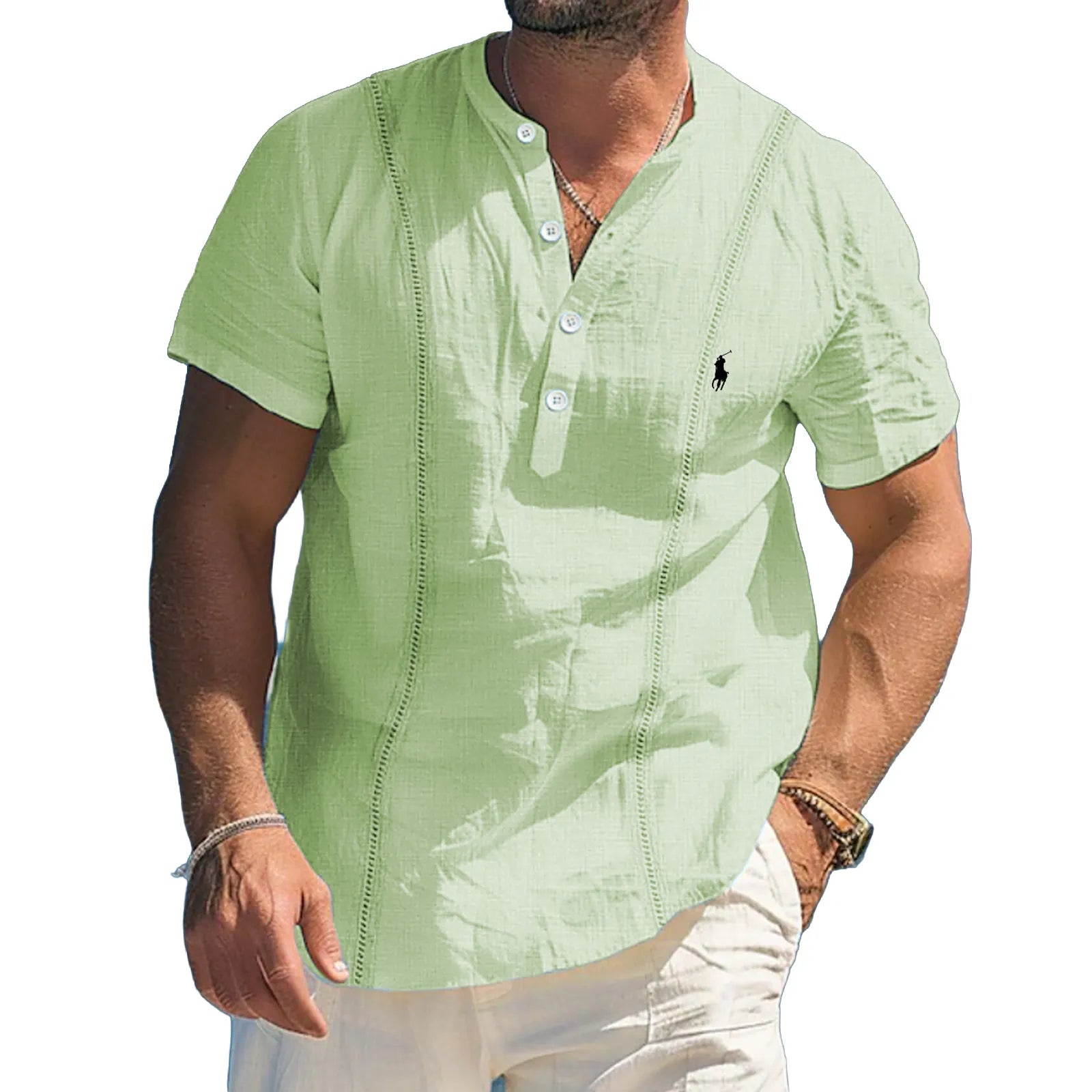Men's Shirt Linen Shirt Guayabera Shirt Popover Shirt Summer Shirt