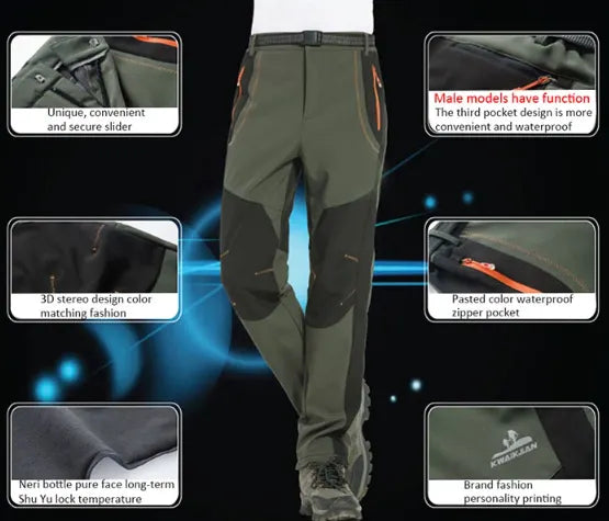 Men's waterproof hiking trousers softshell pants