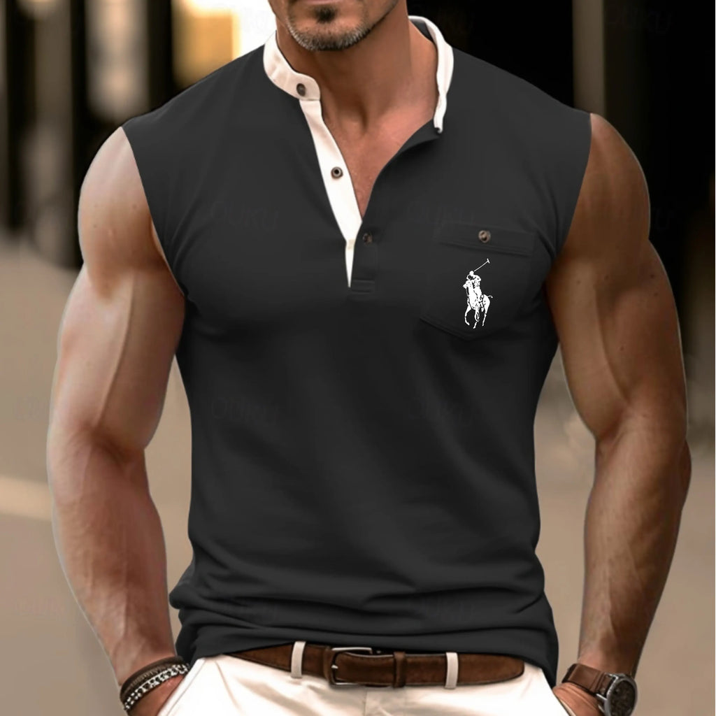 Men's Tank Top Henley Shirt Vest Top