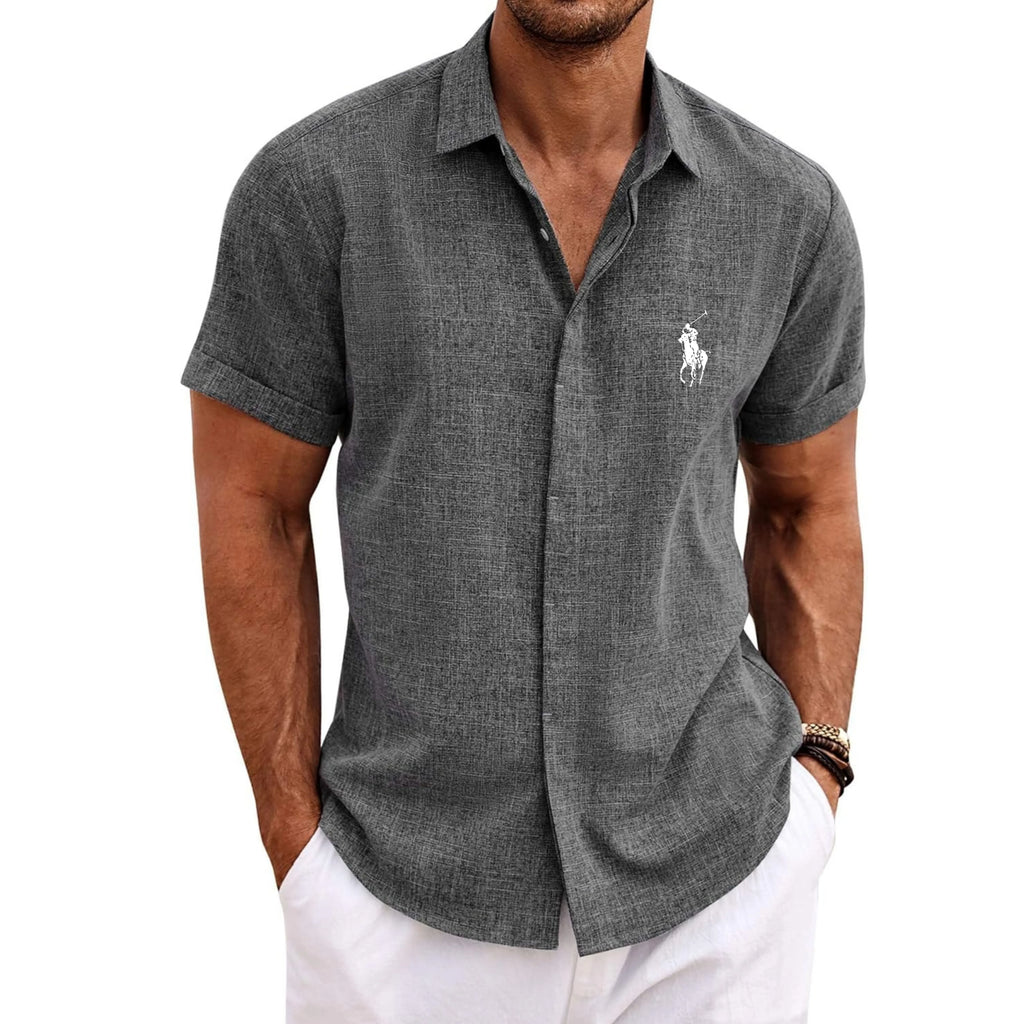 COOFANDY Men's Linen Shirts Short Sleeve Casual Shirts