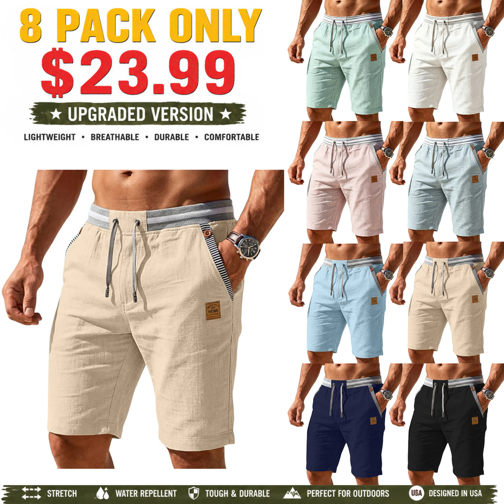 Men's Shorts  Beach Shorts Drawstring Pocket Elastic Waist