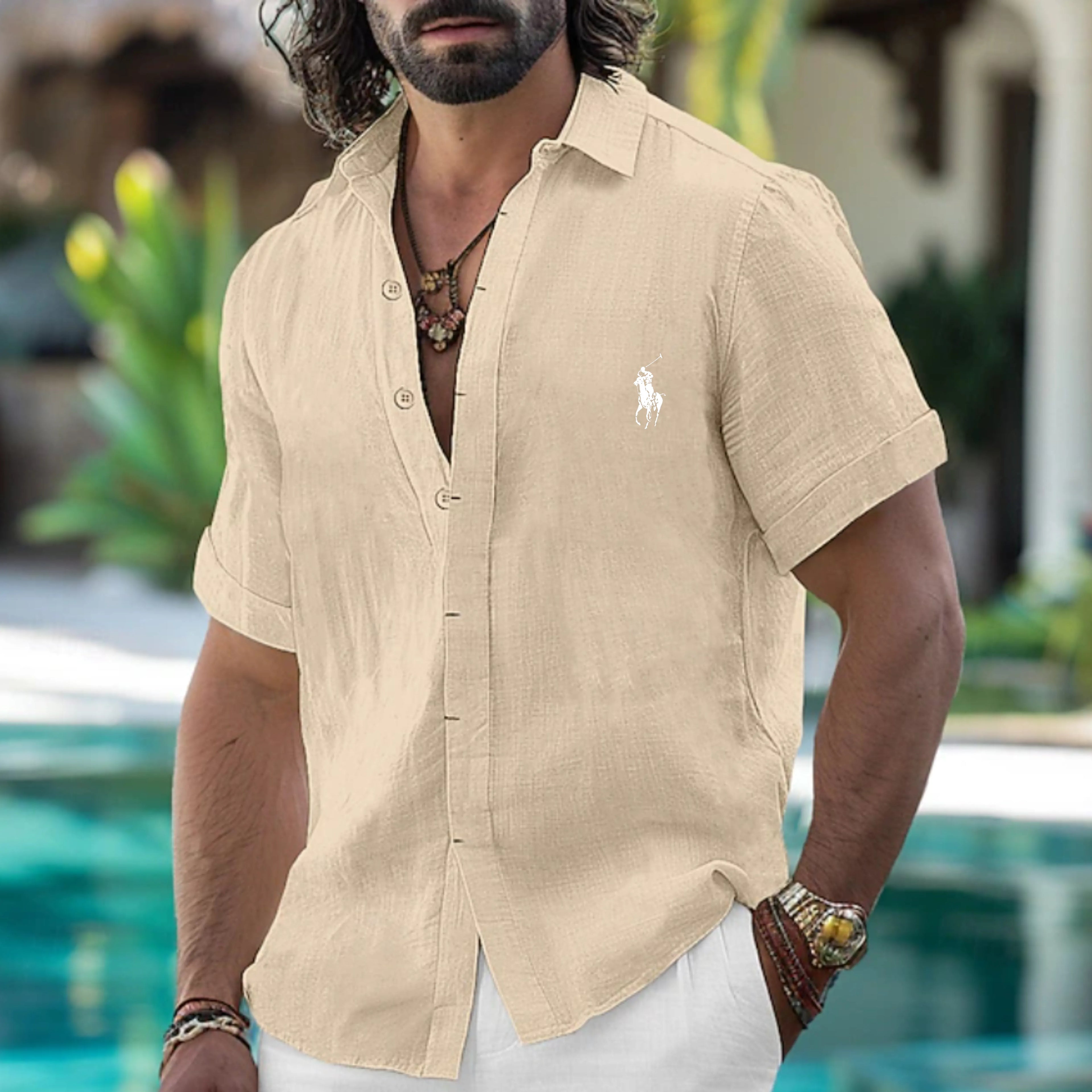 Men's Shirt Linen Shirt Summer Shirt Button Down Shirt Casual Shirt Beach Shirt Solid