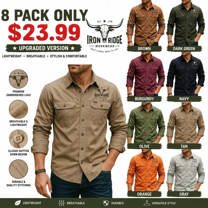 Men's Casual Shirt Work Shirt Button Up Shirt   Long Sleeve Solid