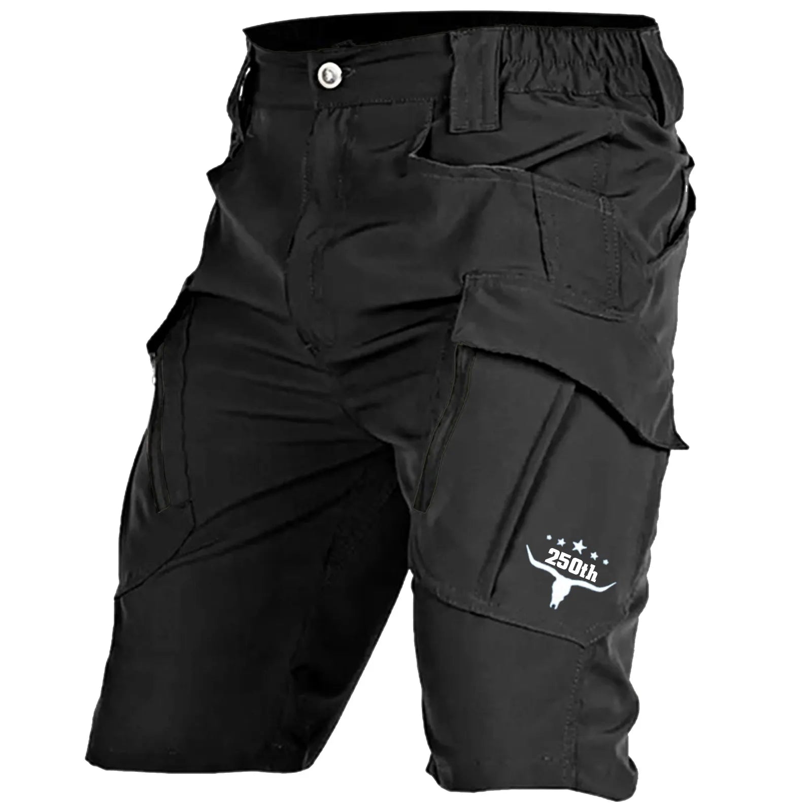 Men's Tactical Shorts, Work Shorts, Zippered Pockets, Solid Colour, Waterproof and Breathable