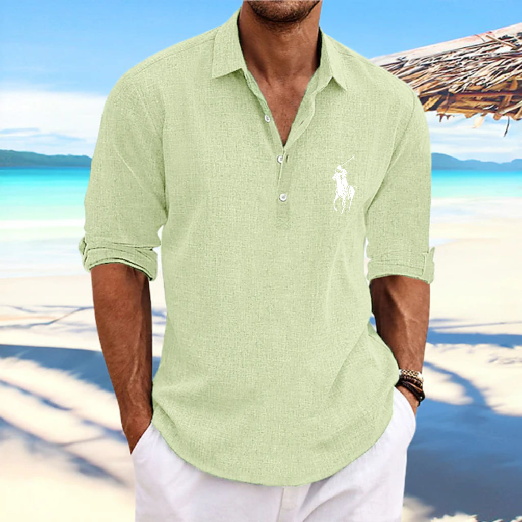 Men's Shirt Linen Shirt Summer Shirt Beach Wear Plain