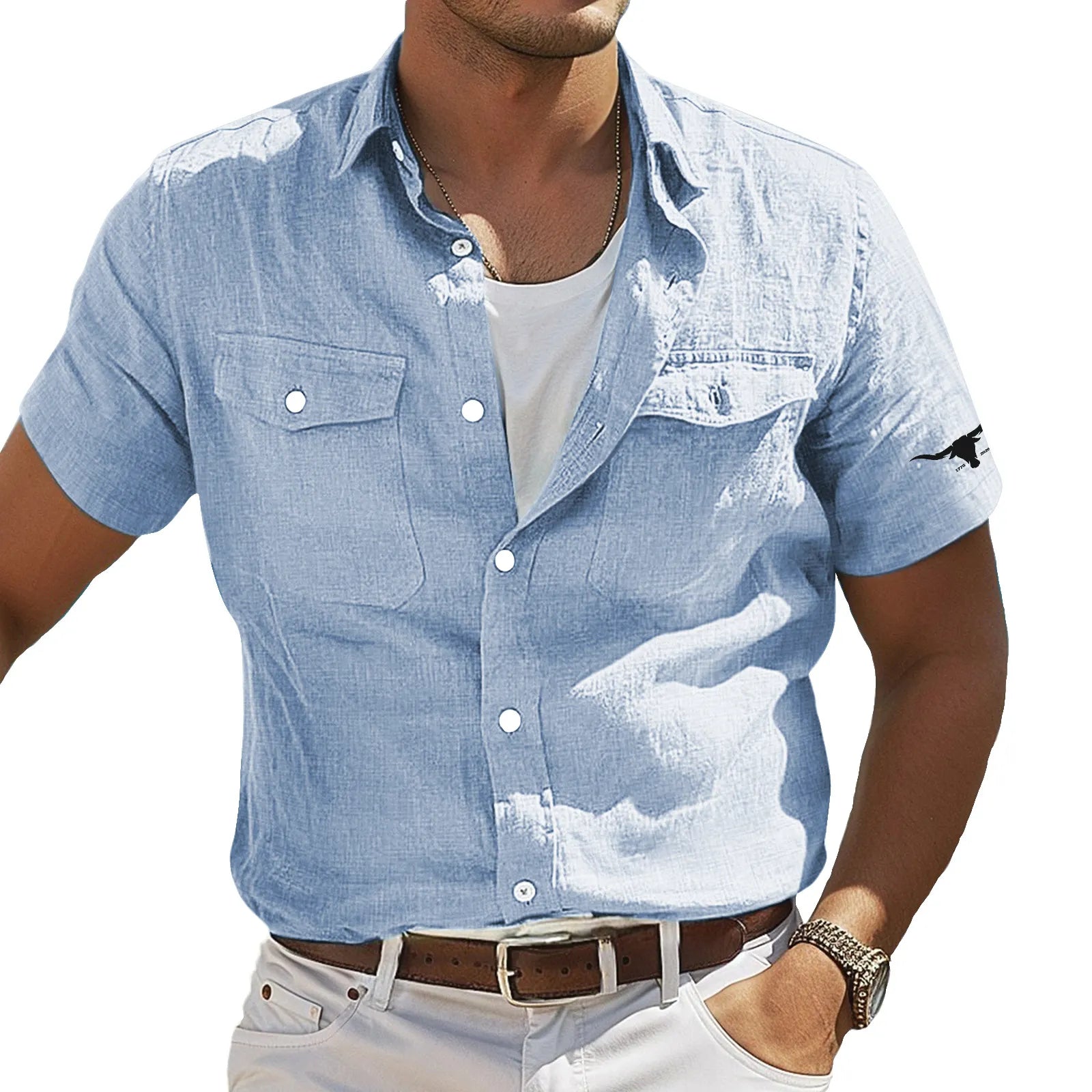 Men's Shirt Linen Shirt Summer Shirt Beach Shirt Solid Color Vacation Curise