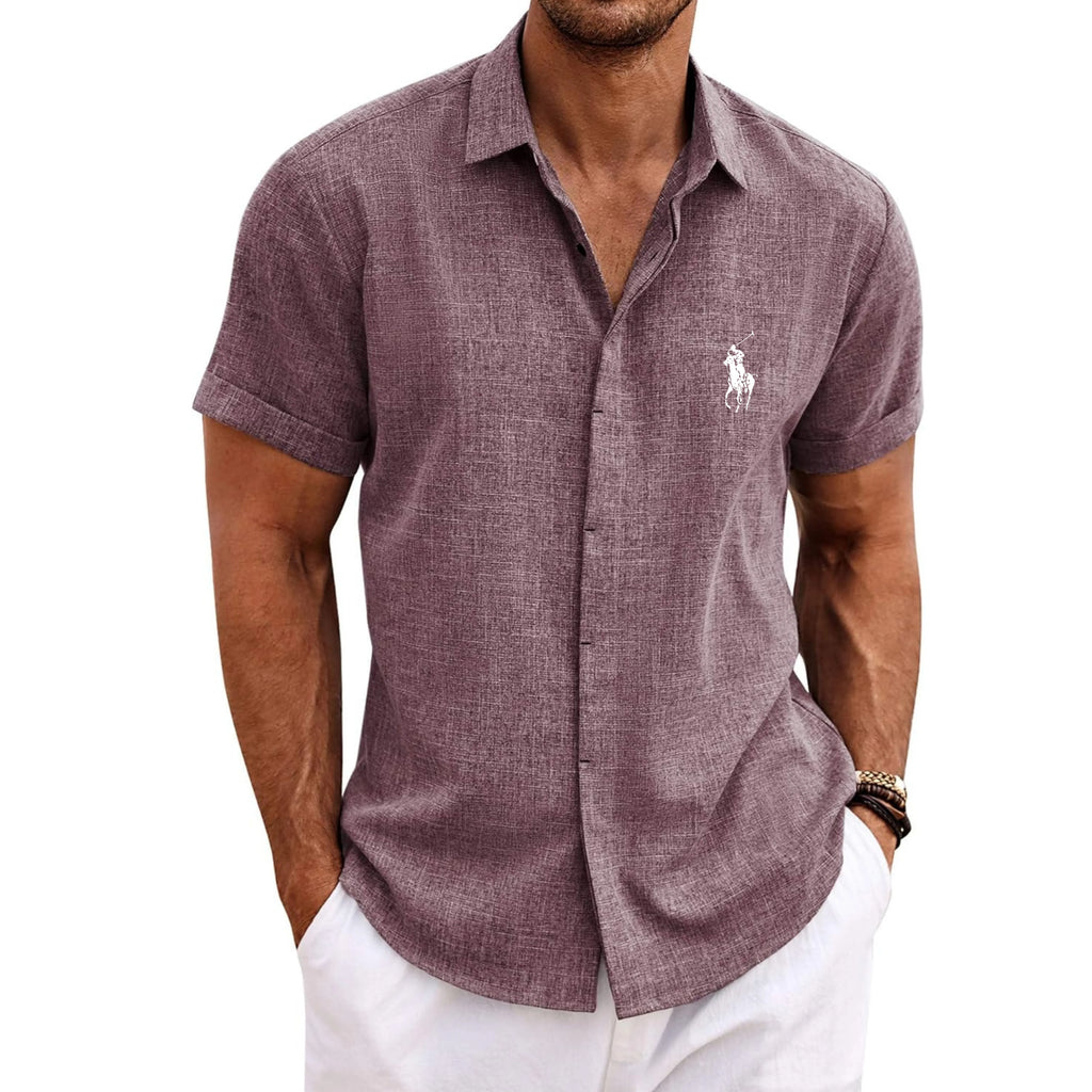 COOFANDY Men's Linen Shirts Short Sleeve Casual Shirts