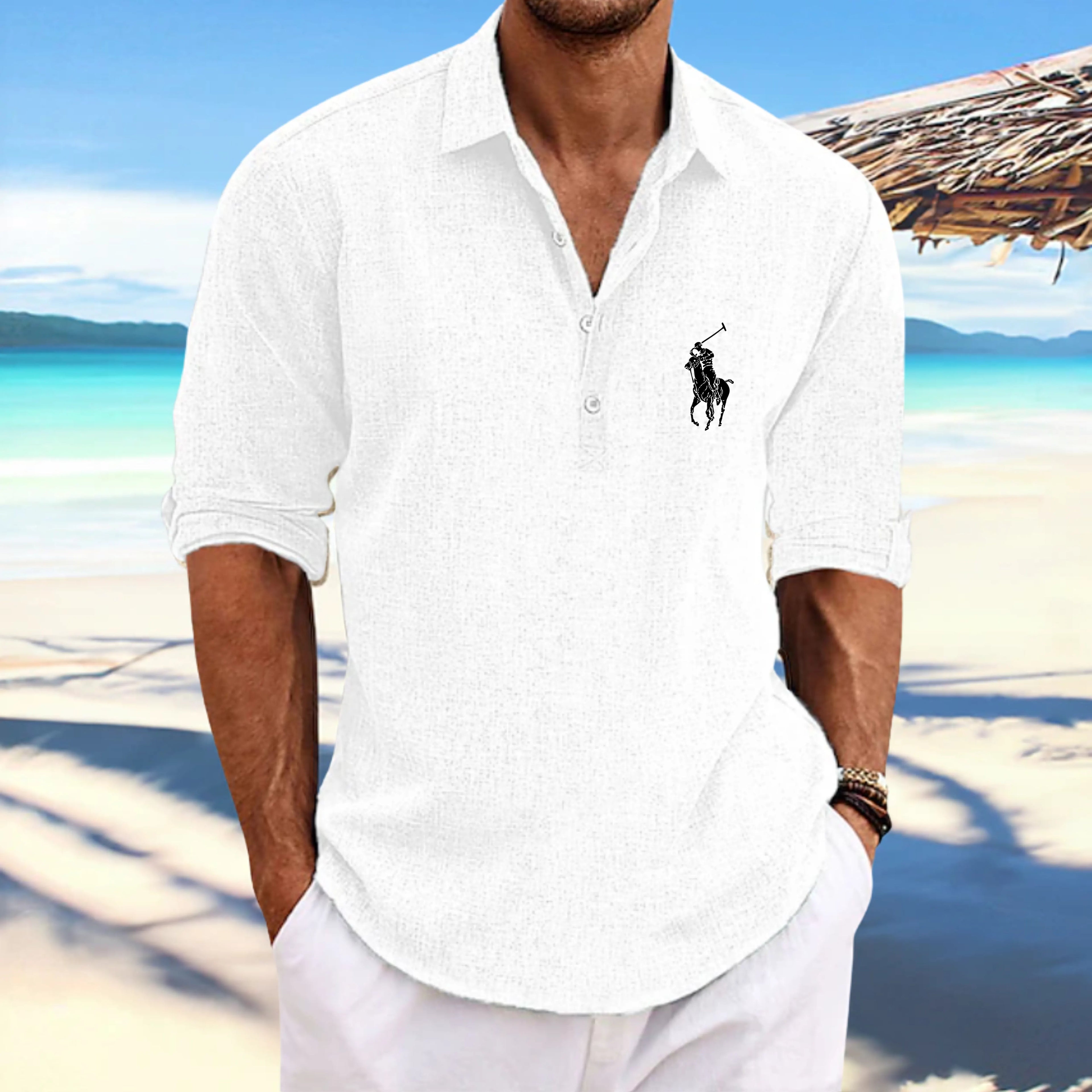 Men's Shirt Linen Shirt Summer Shirt Beach Wear Plain