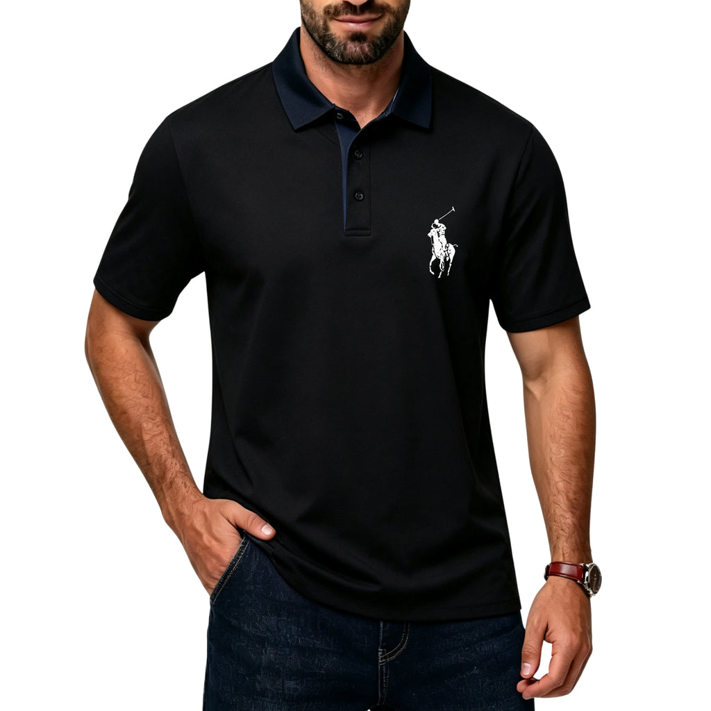 Men's Classic Polo Shirts Contrast Collar Short Sleeve Casual