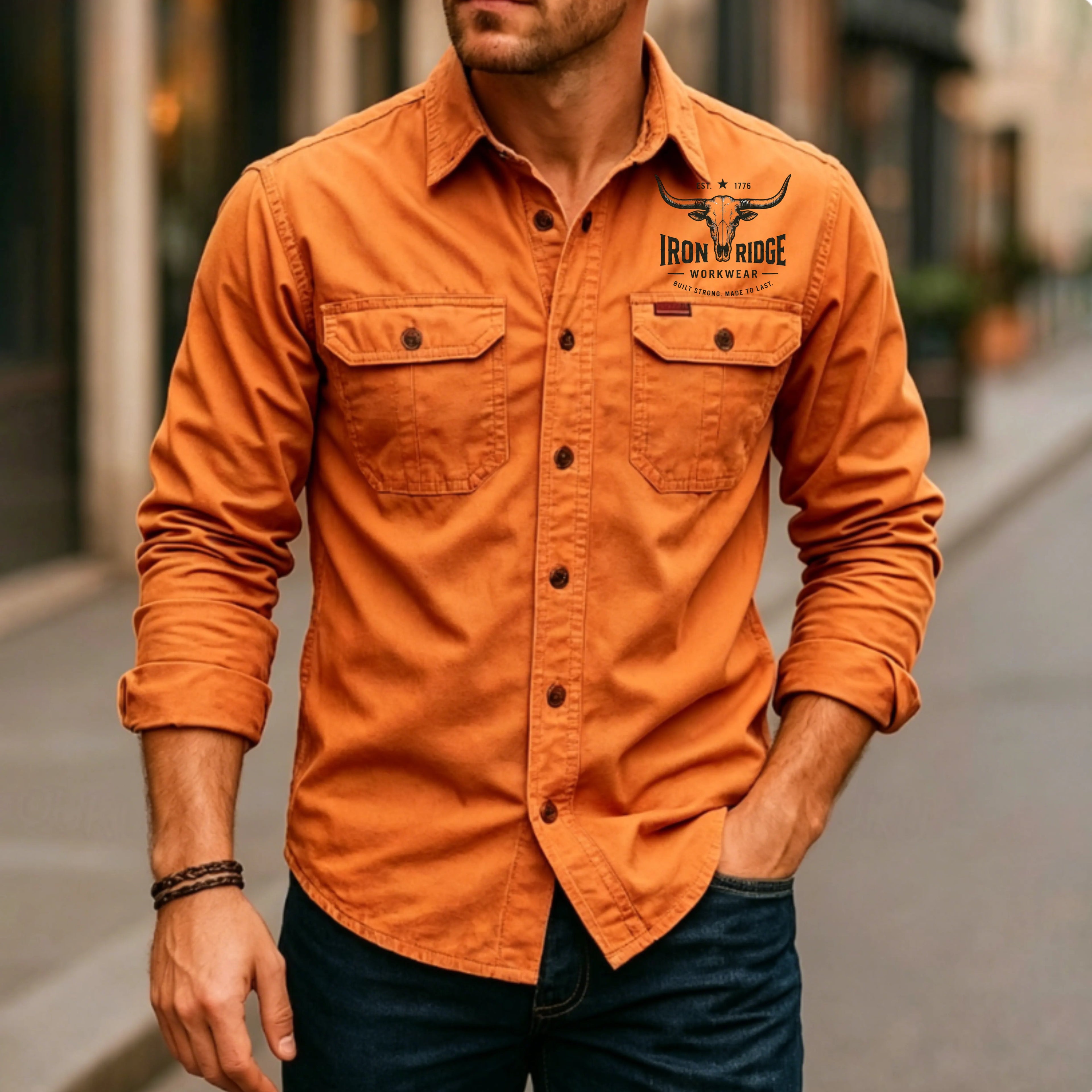 Men's Casual Shirt Work Shirt Button Up Shirt   Long Sleeve Solid