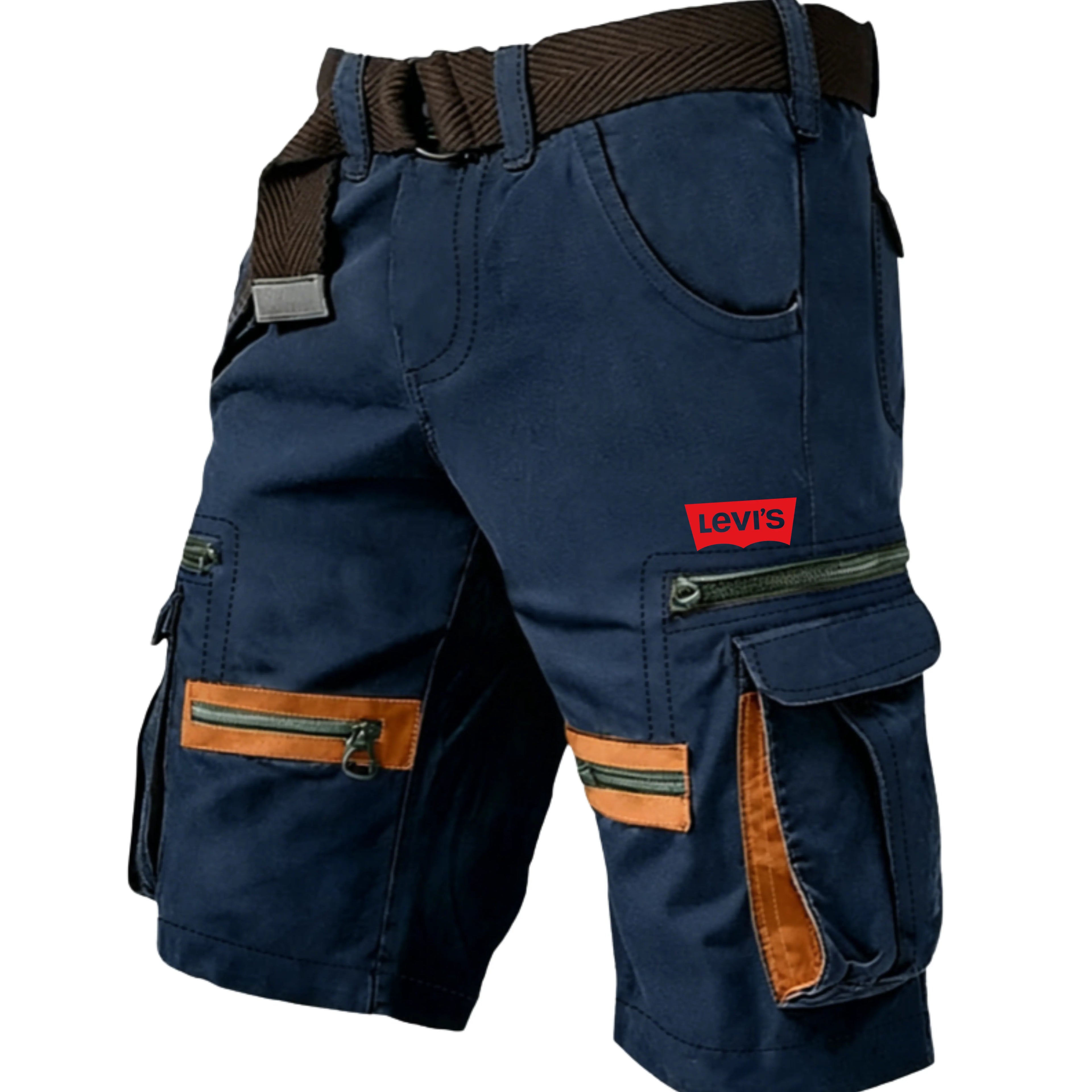 Men's Cargo Shorts Shorts Casual Shorts Multi Pocket Straight Leg  Zipper Pocket Plain