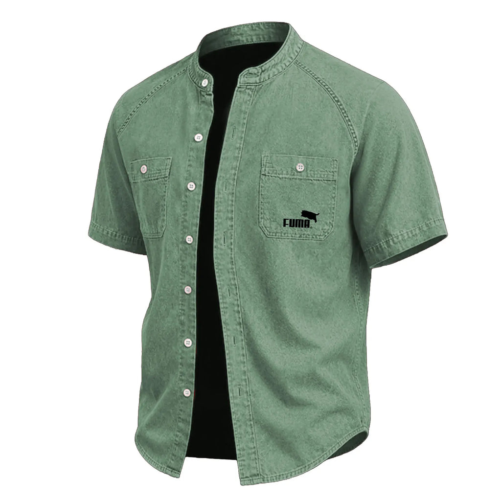 SoftFadeTM Men Shirt Casual Shirt Button Up Shirt Cotton Acid Wash Shirt
