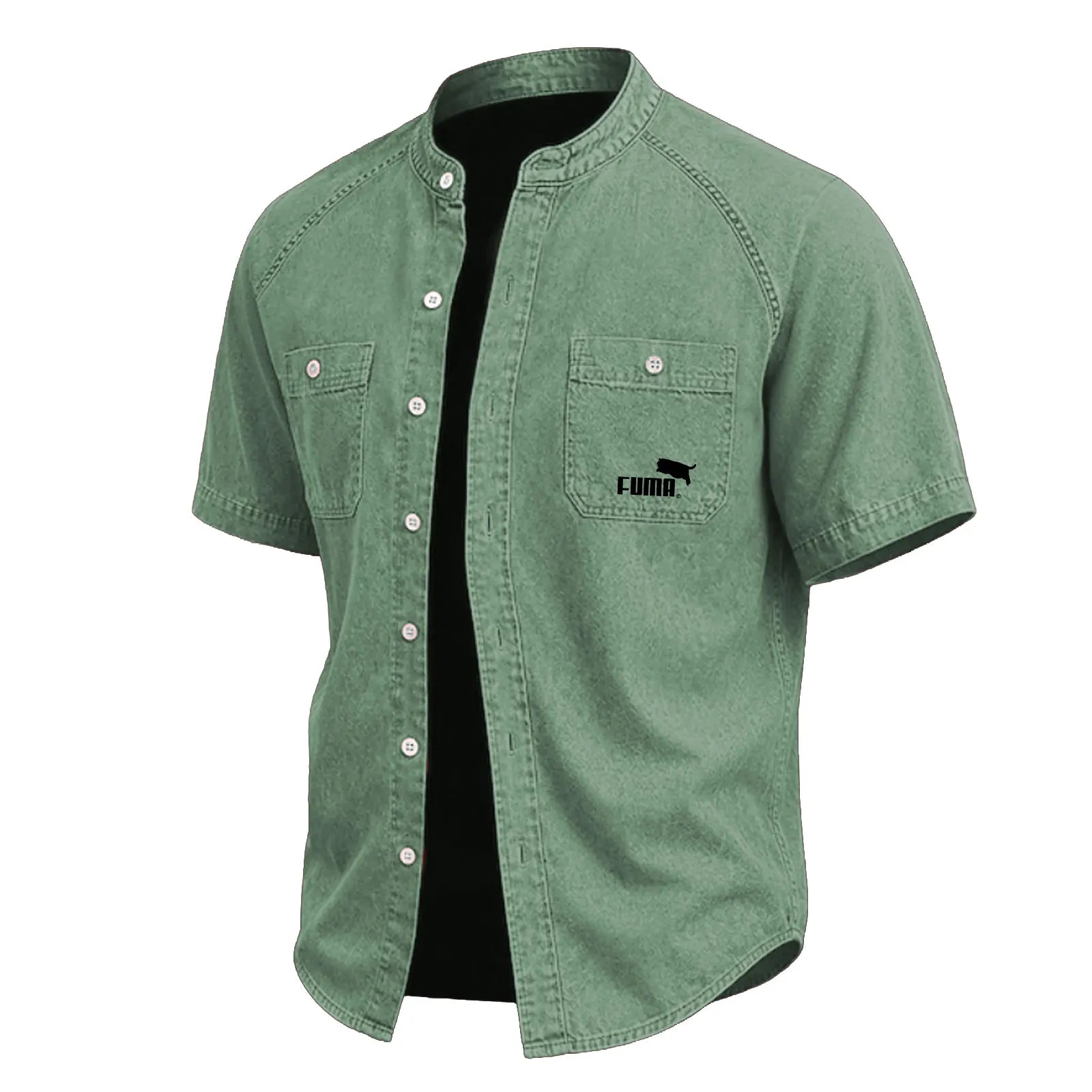 SoftFadeTM Men Shirt Casual Shirt Button Up Shirt Cotton Acid Wash Shirt