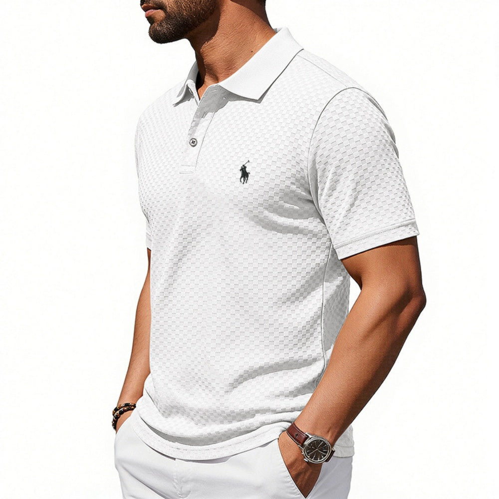 Men's Textured Fashion Polo Shirt