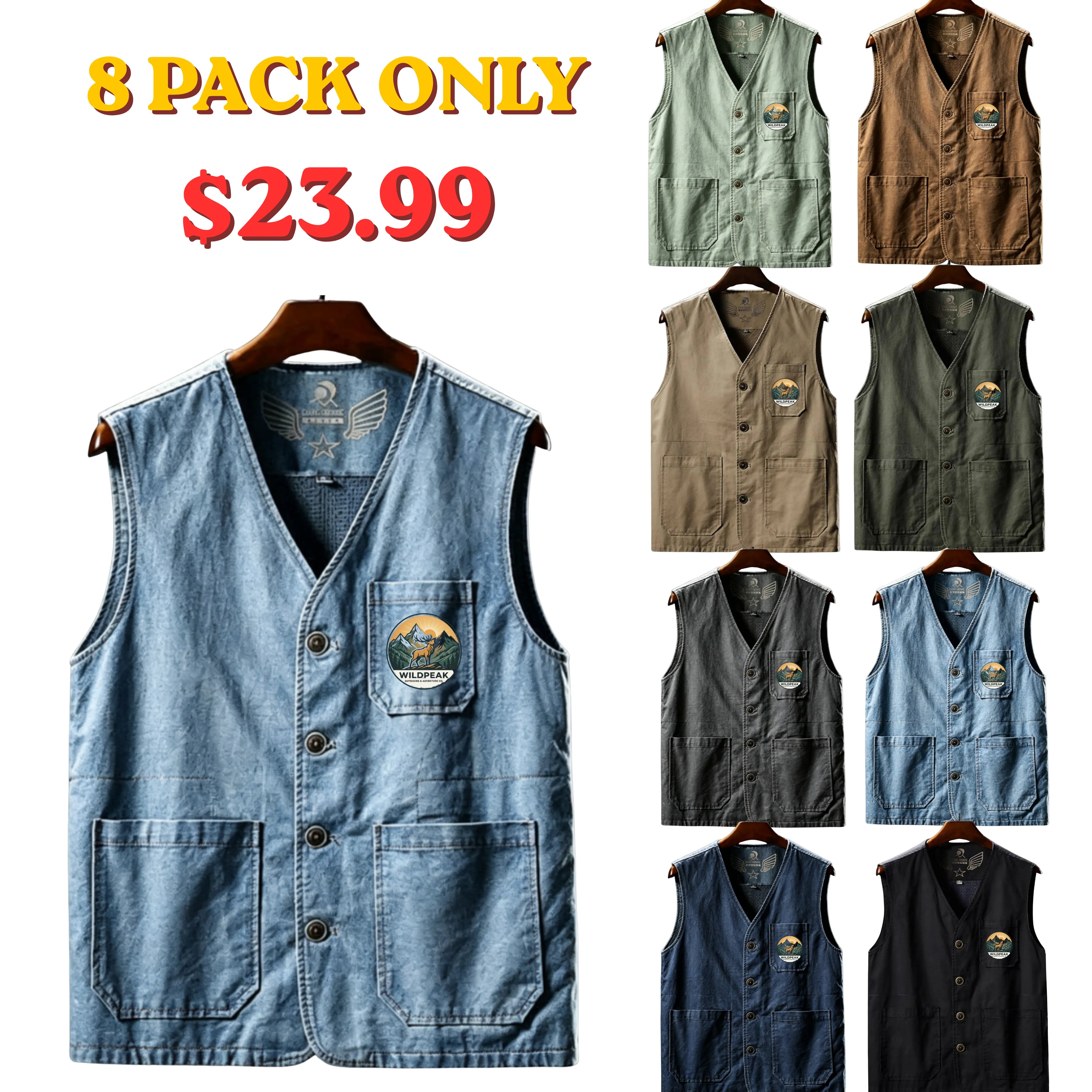 Men's Hiking Vest Summer Spring Outdoor Quick Dry Multi Pockets Lightweight Wear