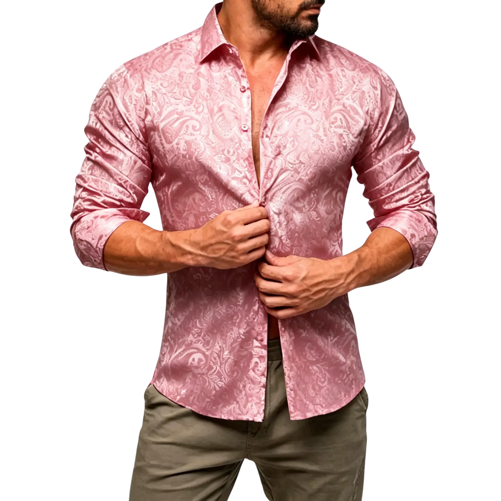 AILISUS Black Men's Paisley Shirt Business Sunscreen Anti-wrinkle Formal Shirt Button Shirt Simple Commuter Men's Summer Tops Casual Longsleeves Casual Soft Fit