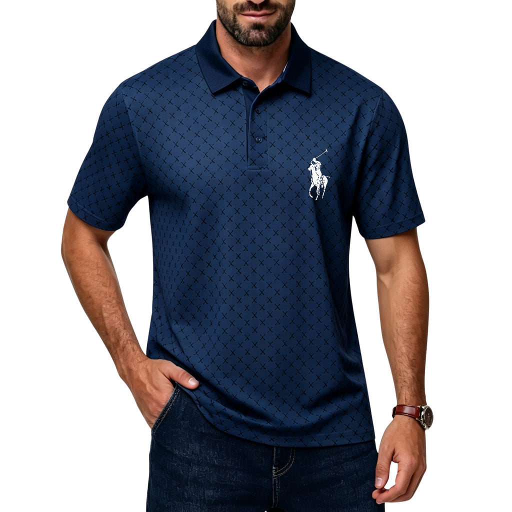Men's Classic Polo Shirts Contrast Collar Short Sleeve Casual