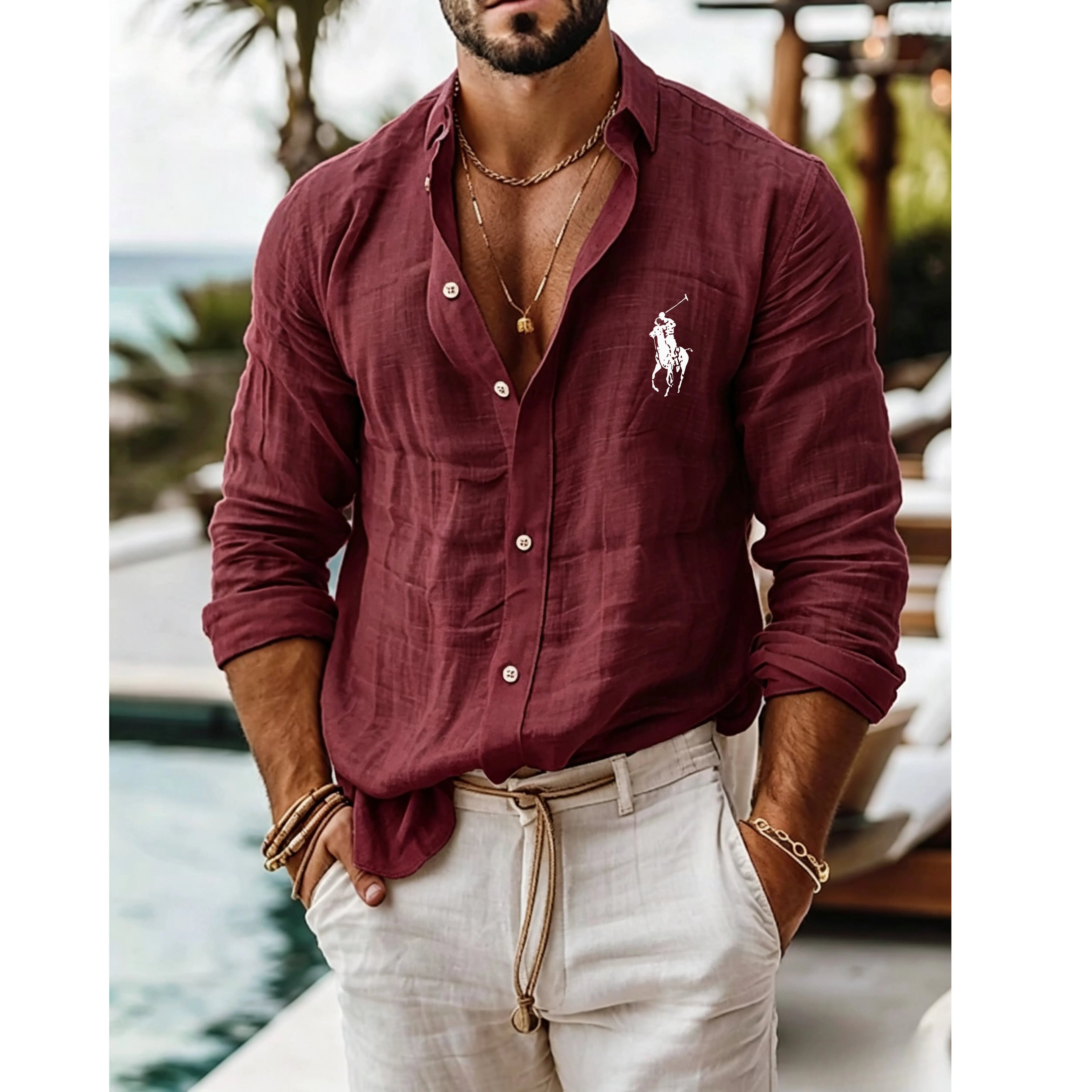 Men's Shirt Linen Shirt Summer Shirt Beach