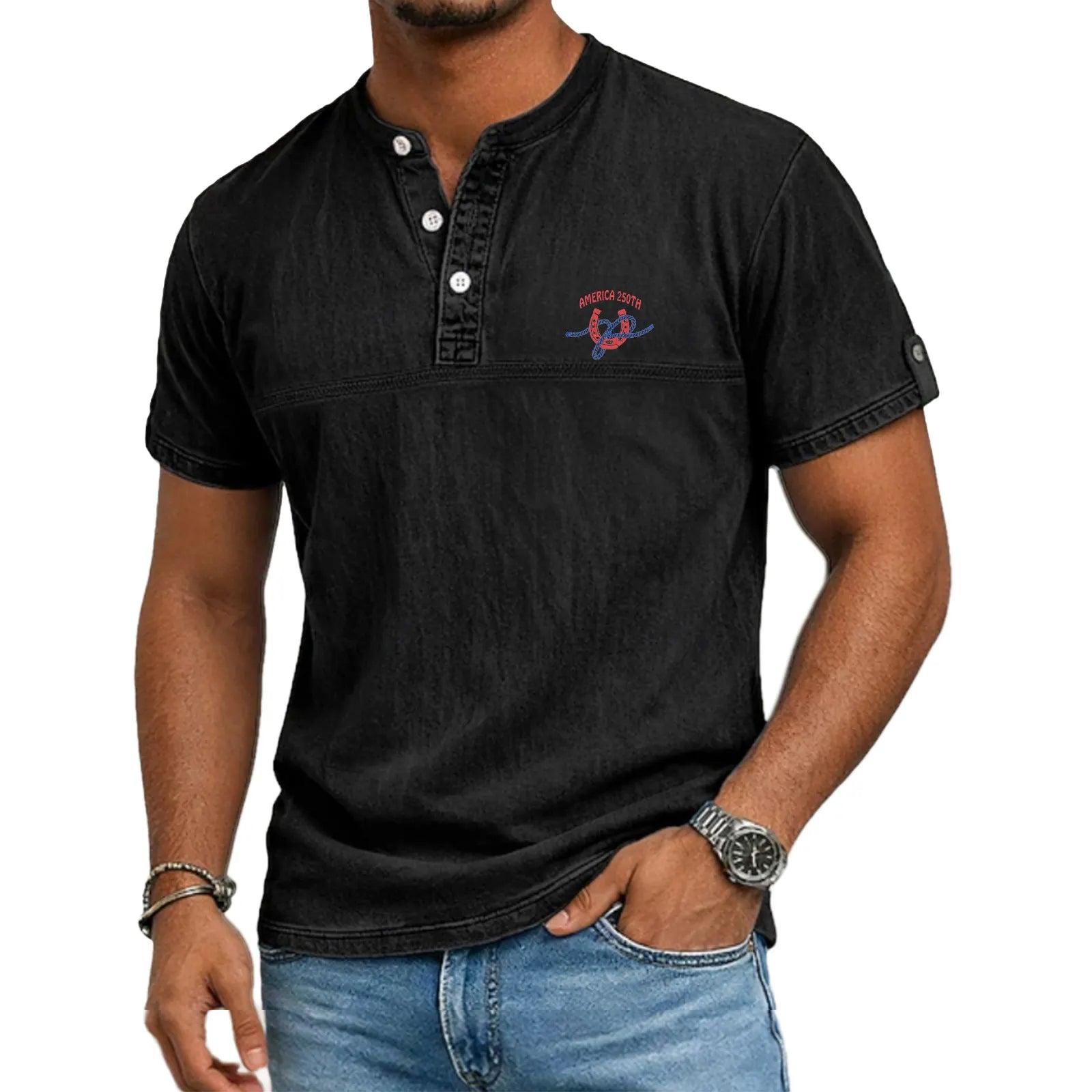 Noah - Stand Collar Short Sleeve
