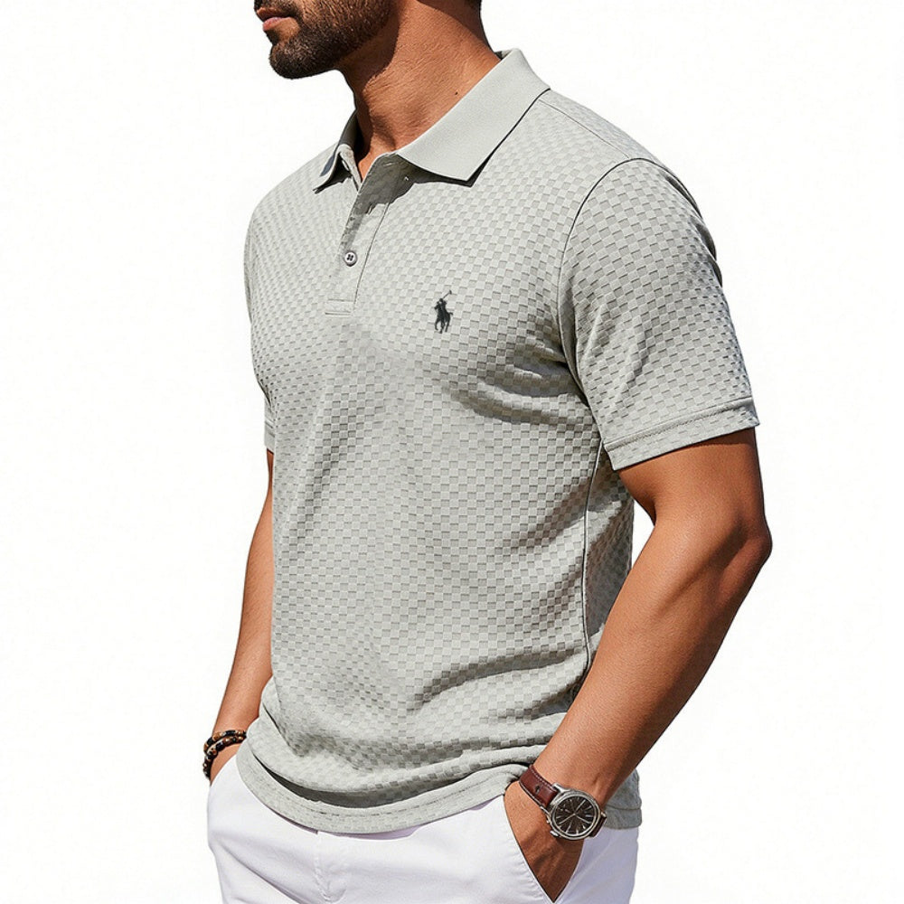 Men's Textured Fashion Polo Shirt