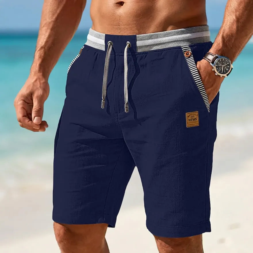 Men's Shorts  Beach Shorts Drawstring Pocket Elastic Waist