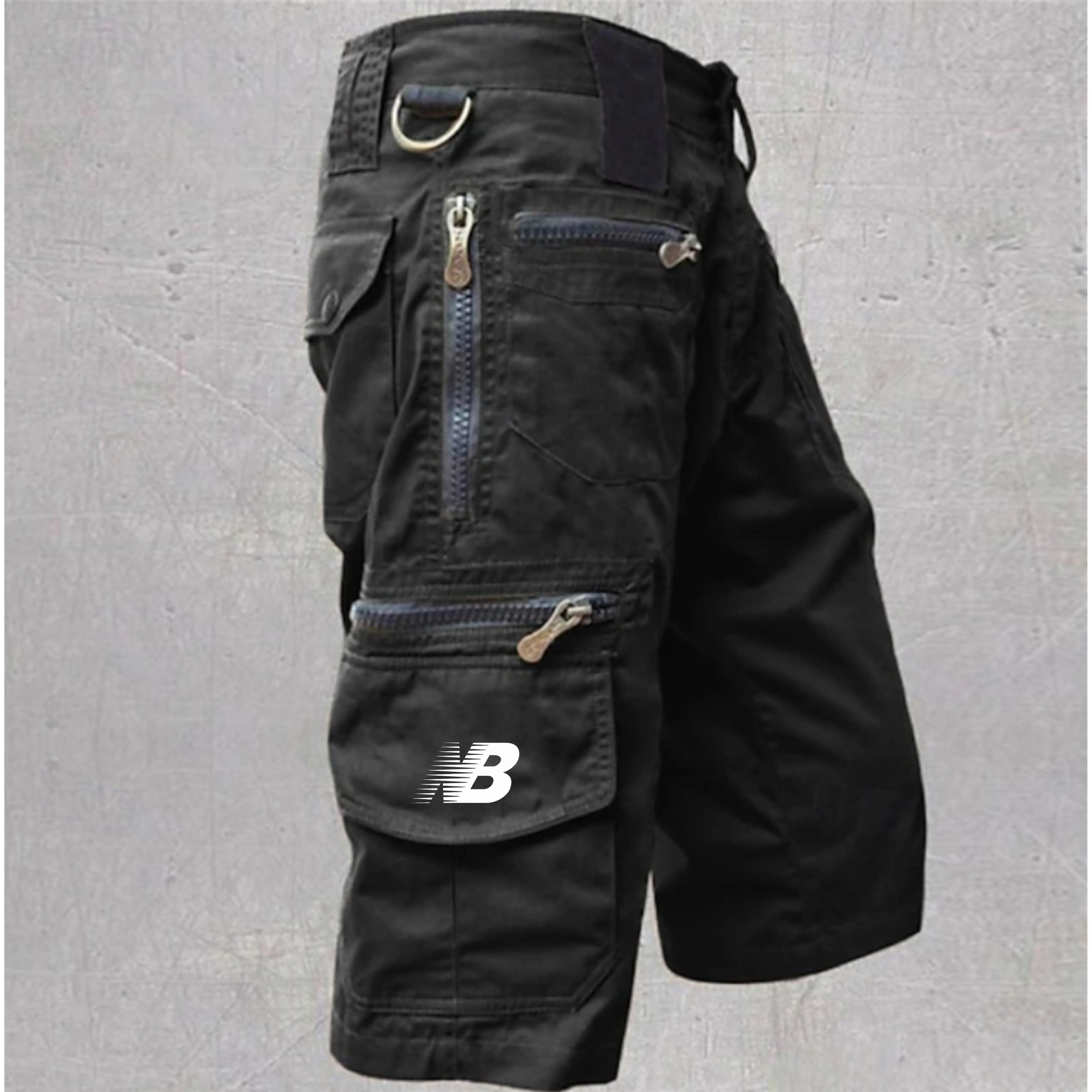 Men's work trousers  zip pockets multiple pockets  solid colour outdoor