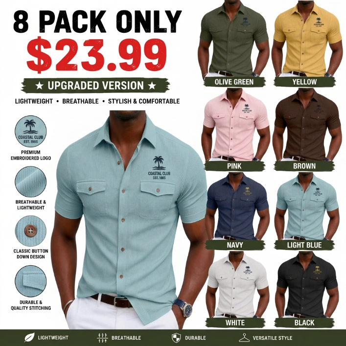Men's Shirt Casual Shirt Corduroy Shirt Button Up Shirt