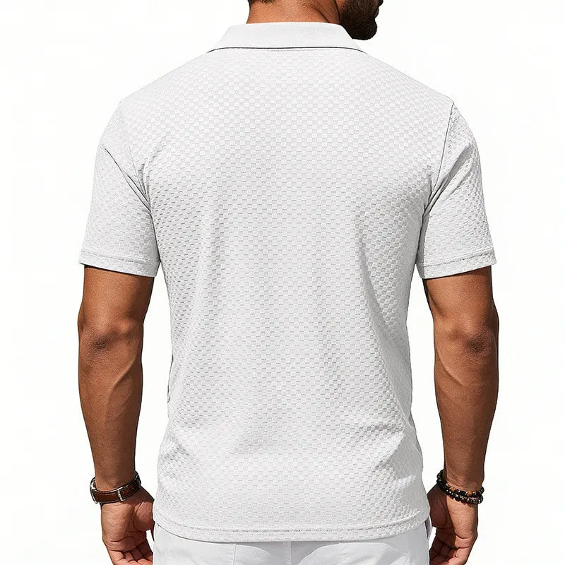 Men's Textured Fashion Polo Shirt