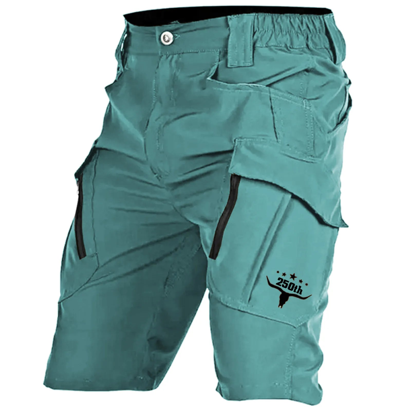 Men's Tactical Shorts, Work Shorts, Zippered Pockets, Solid Colour, Waterproof and Breathable
