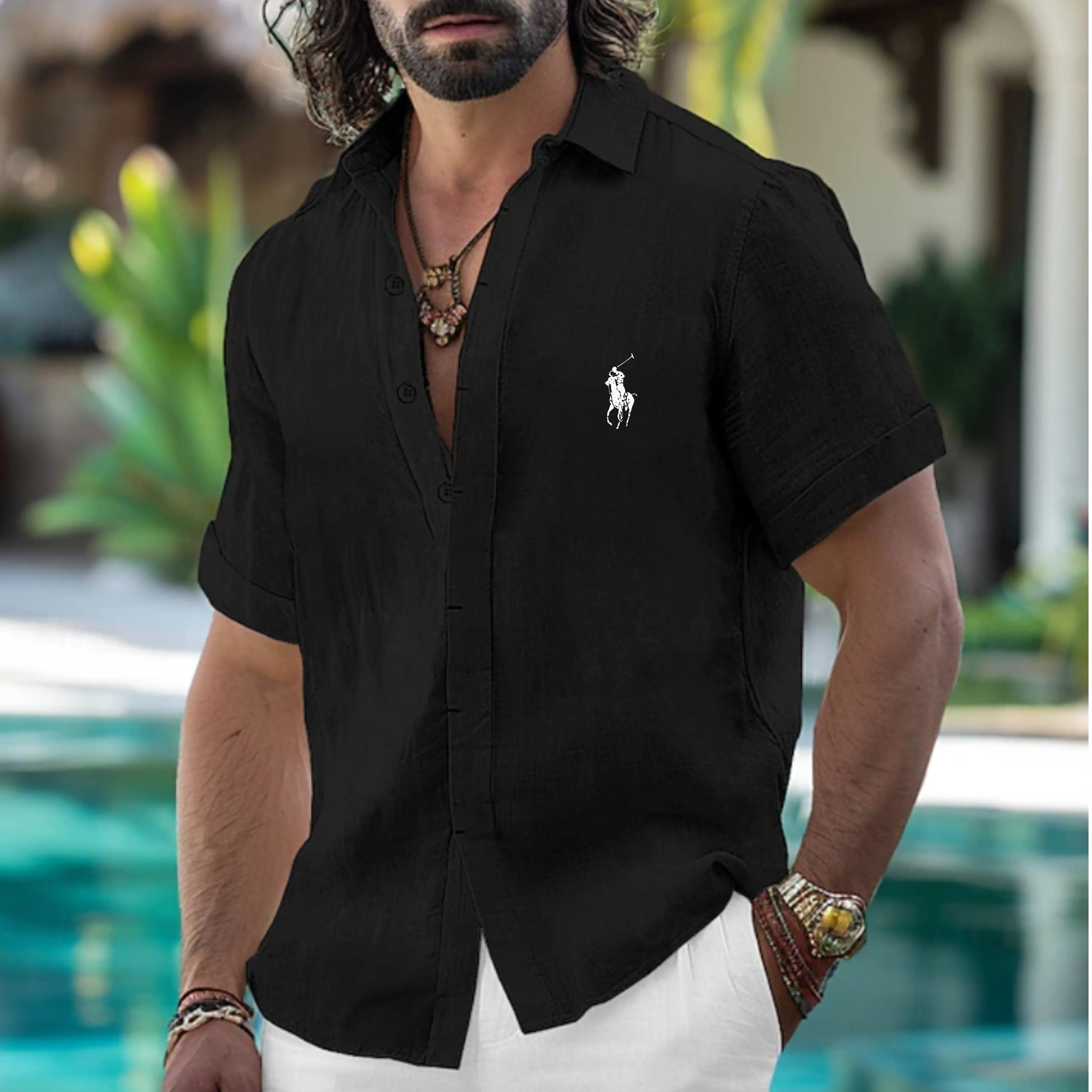 Men's Shirt Linen Shirt Summer Shirt Button Down Shirt Casual Shirt Beach Shirt Solid