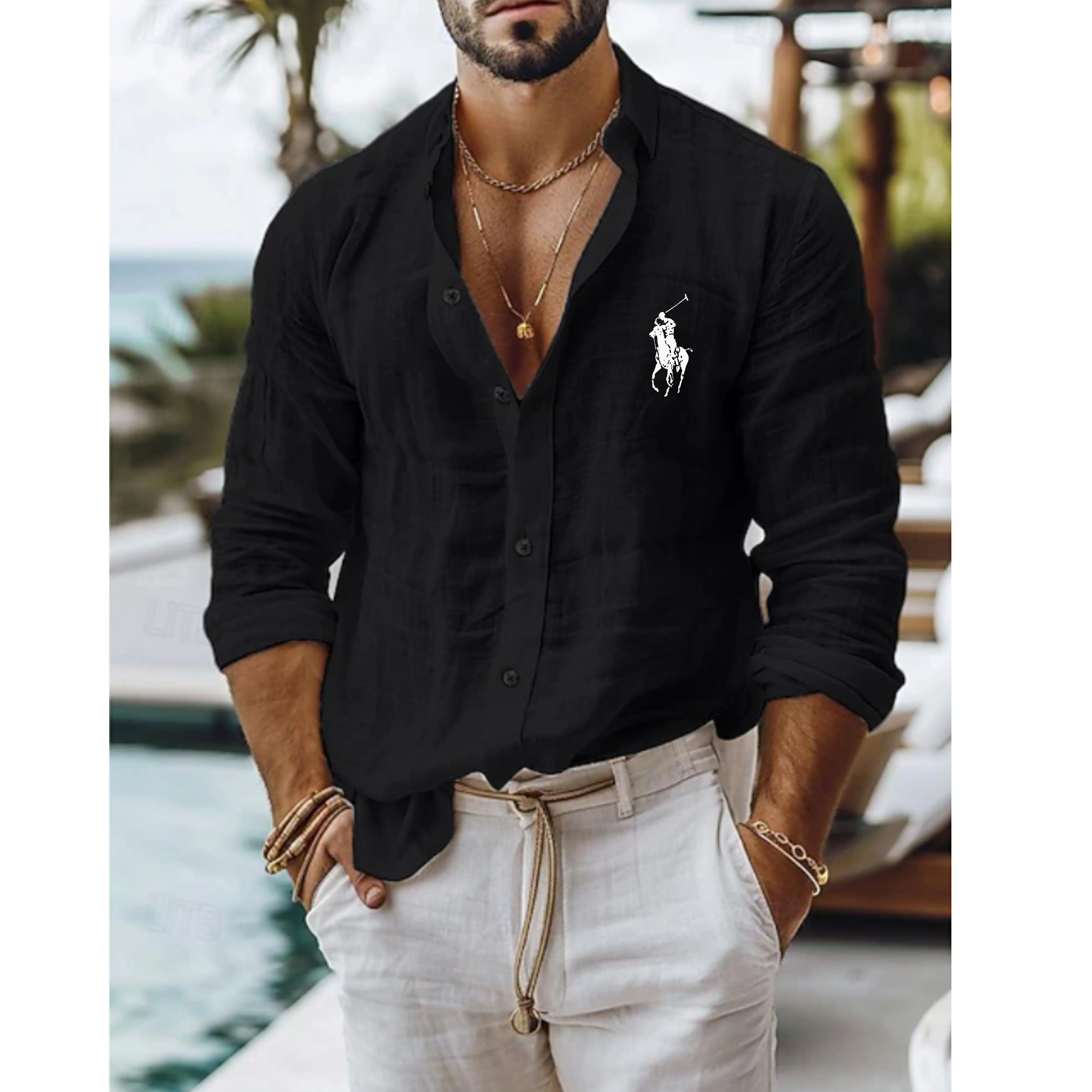 Men's Shirt Linen Shirt Summer Shirt Beach