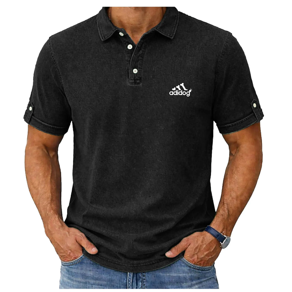 SoftFadeTM Men's Polo Shirts 100% Cotton Acid Wash Shirt Casual Holiday Lapel Short Sleeve