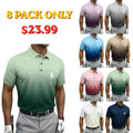 Men's Gradient Golf Sports Polo Shirts Short Sleeve Polo Shirts Collared