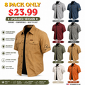 Men's Cow Print Work Shirt Western Shirt Cargo Shirt Short Sleeve Casual Tactical