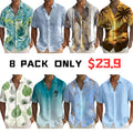 Men's beach shirt, button-up, casual holiday wear, spring and summer clothing