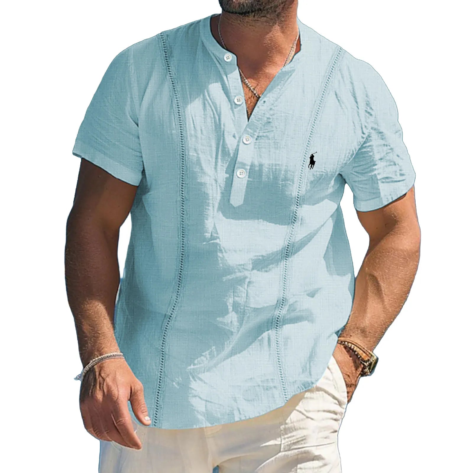 Men's Shirt Linen Shirt Guayabera Shirt Popover Shirt Summer Shirt