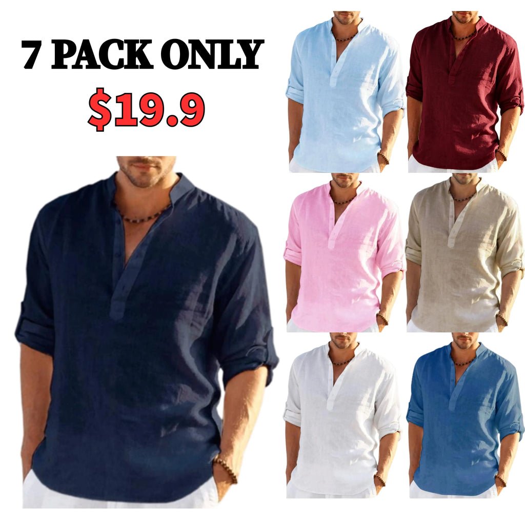 Men's hiking Henley T-shirt, outdoor quick-dry, lightweight, sweat-wicking, breathable
