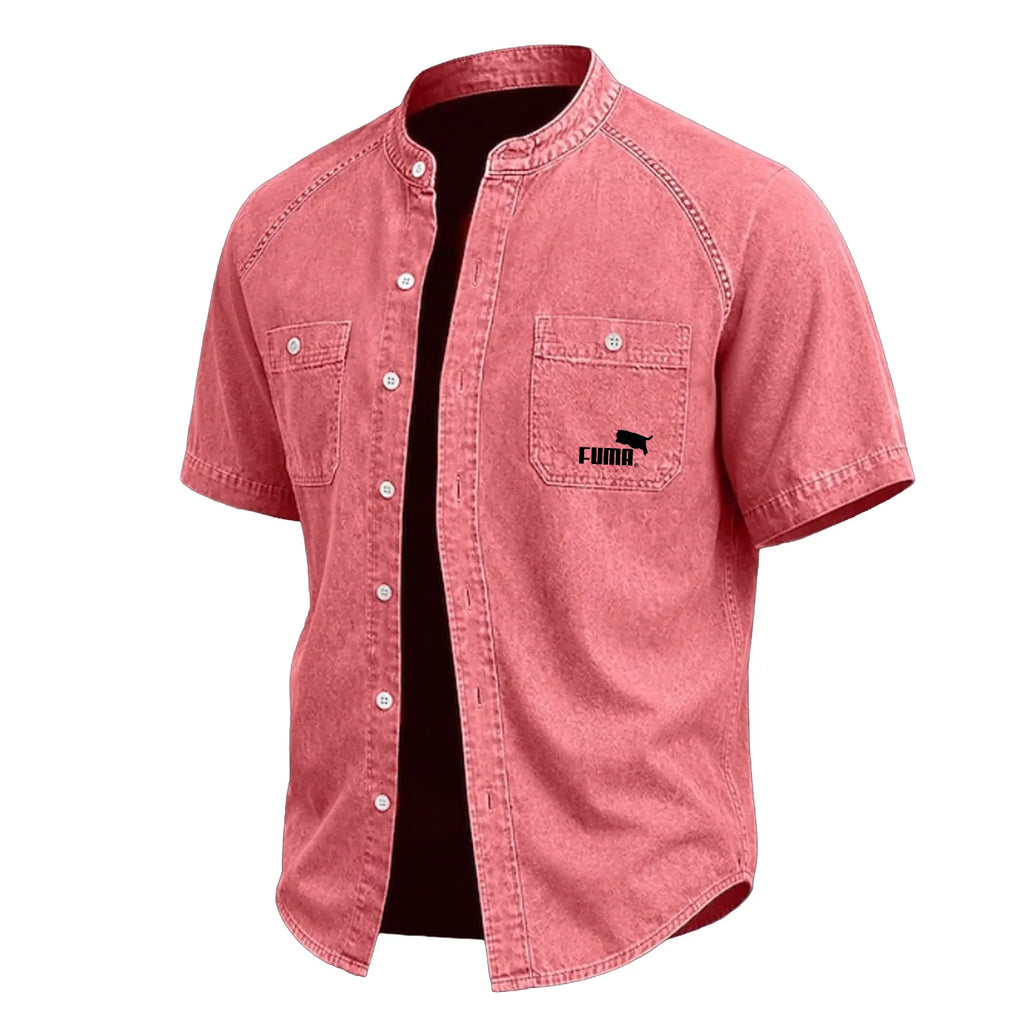 SoftFadeTM Men Shirt Casual Shirt Button Up Shirt Cotton Acid Wash Shirt