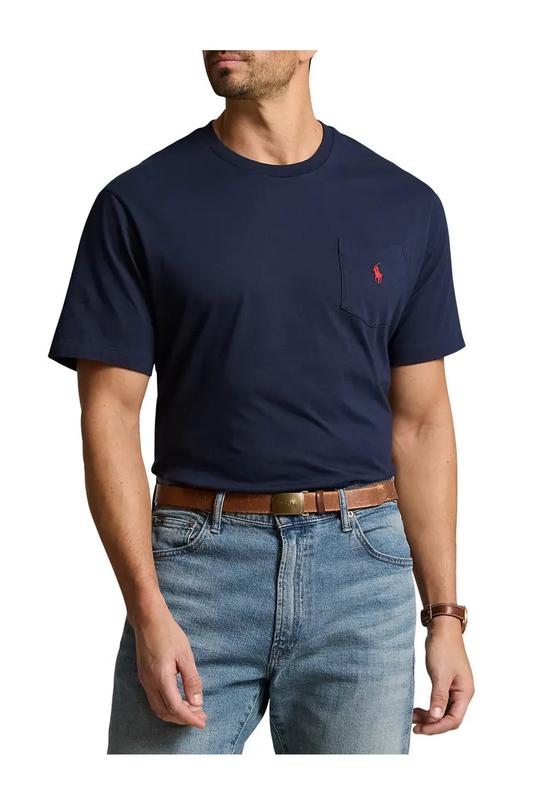 Big & Tall Classic Fit Jersey Crewneck Pocket Tee