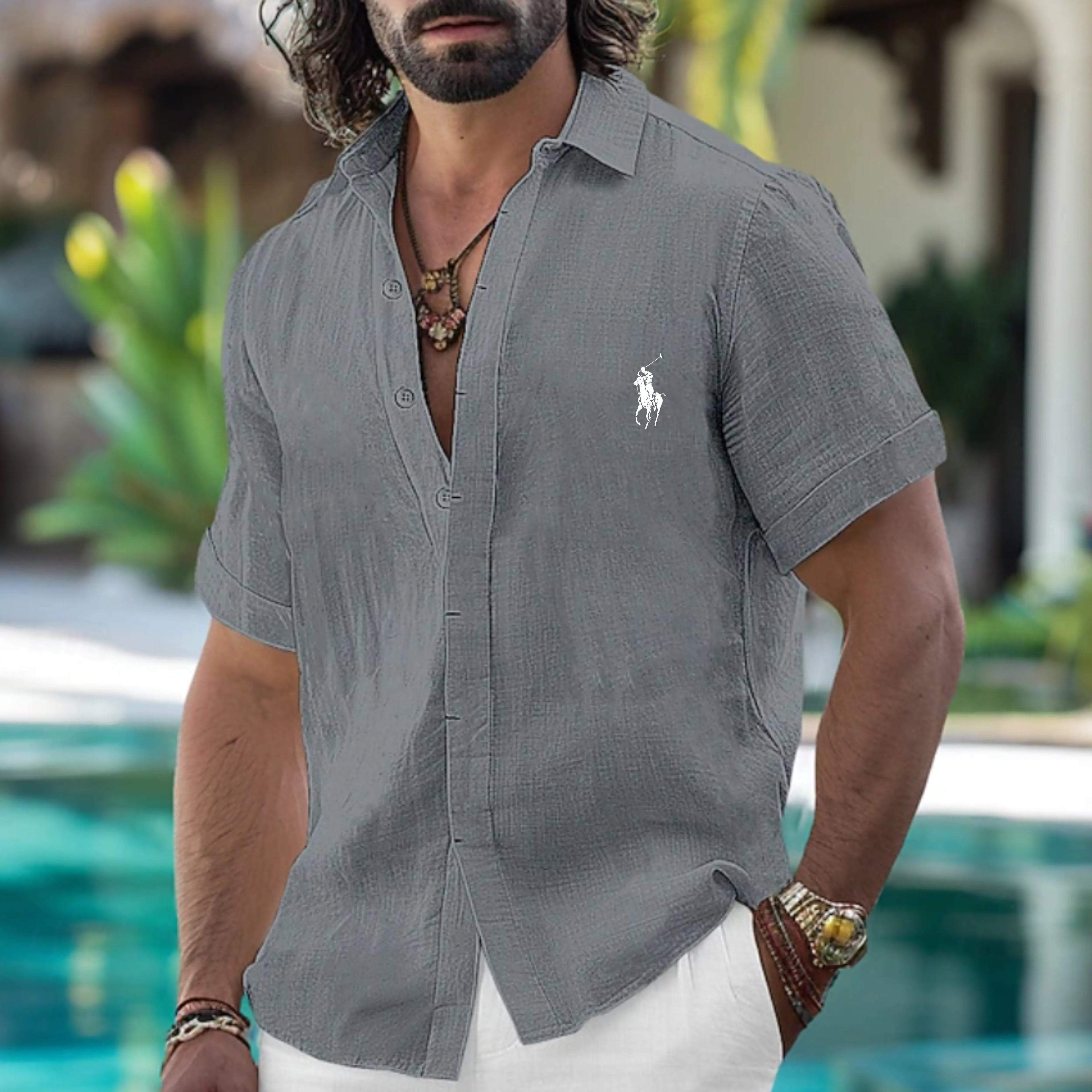 Men's Shirt Linen Shirt Summer Shirt Button Down Shirt Casual Shirt Beach Shirt Solid
