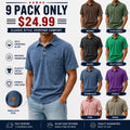 Men's Polo Shirts 100% Cotton Acid Wash Shirt Casual  Sleeve Fashion Basic Plain Vintage