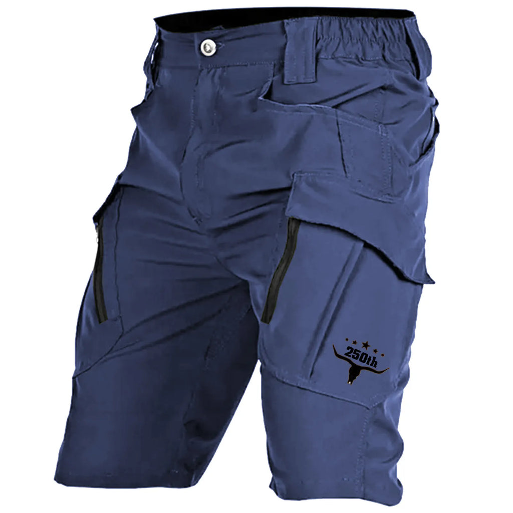 Men's Tactical Shorts, Work Shorts, Zippered Pockets, Solid Colour, Waterproof and Breathable